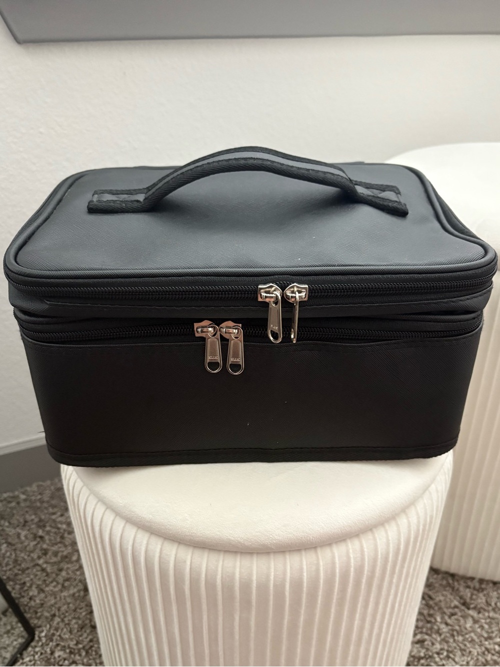 Black Cosmetic Storage Bag Nail Tech Travel Case INCLUDING 20 POLISHES!